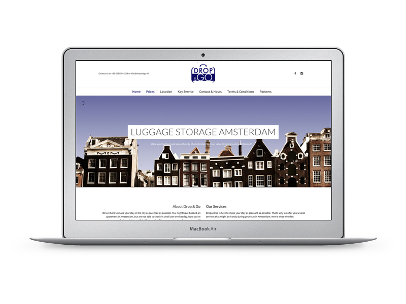 Website voor Drop & Go - Luggage Storage Amsterdam