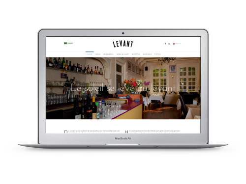 MorgenOnline maakte de website voor Restaurant Levant in Amsterdam
